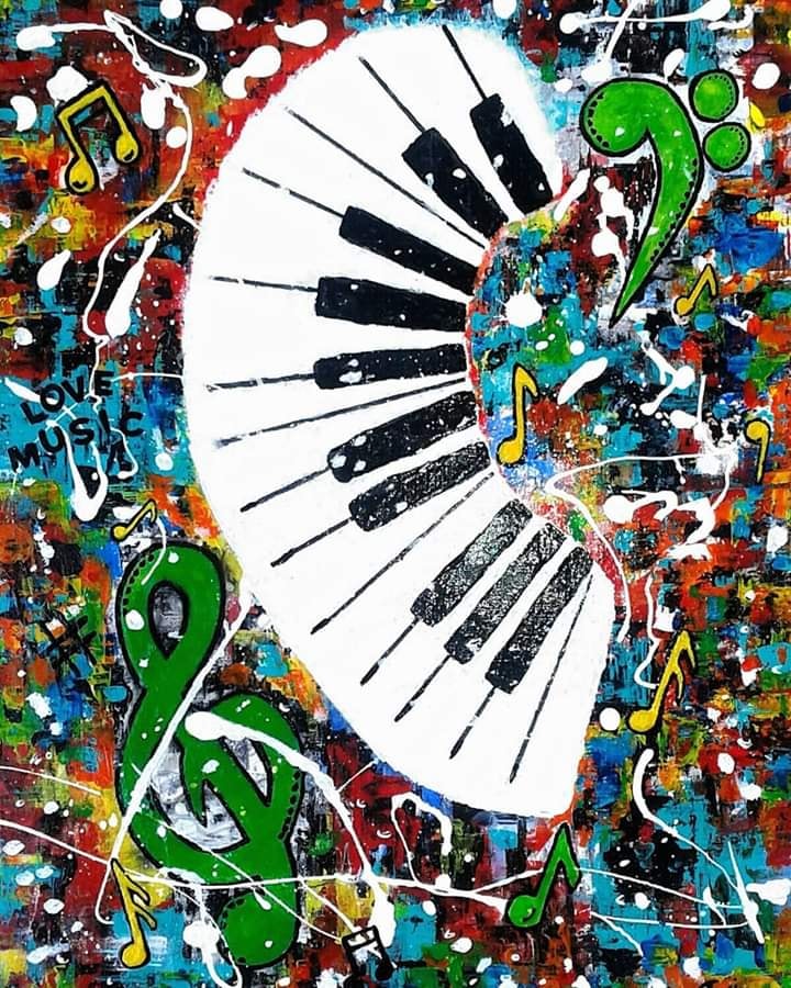 The power of music 80x80 acrylic on canvas