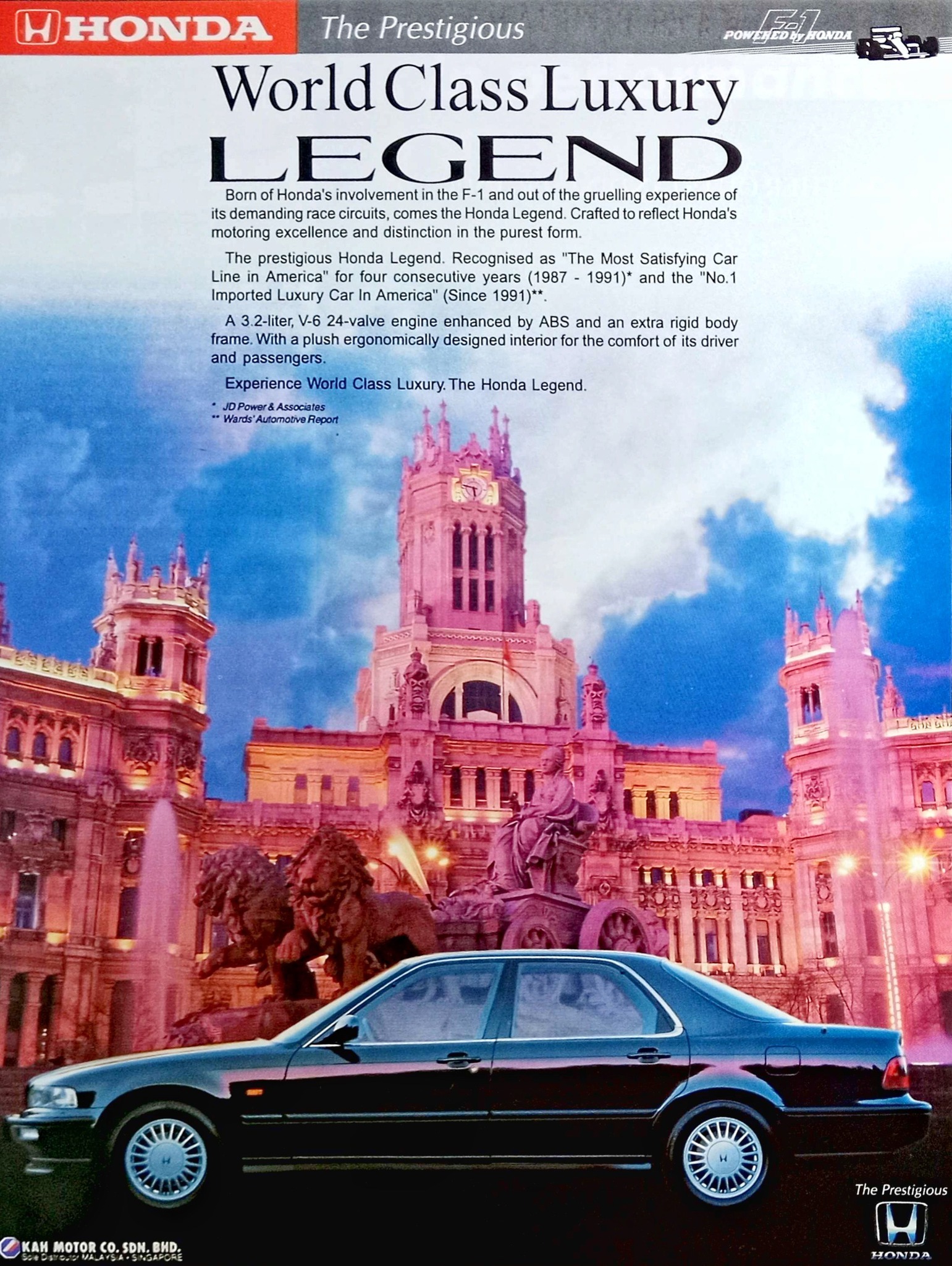 1995 Honda Legend ad Malaysia HONDA The Prestigious POWEEDE 