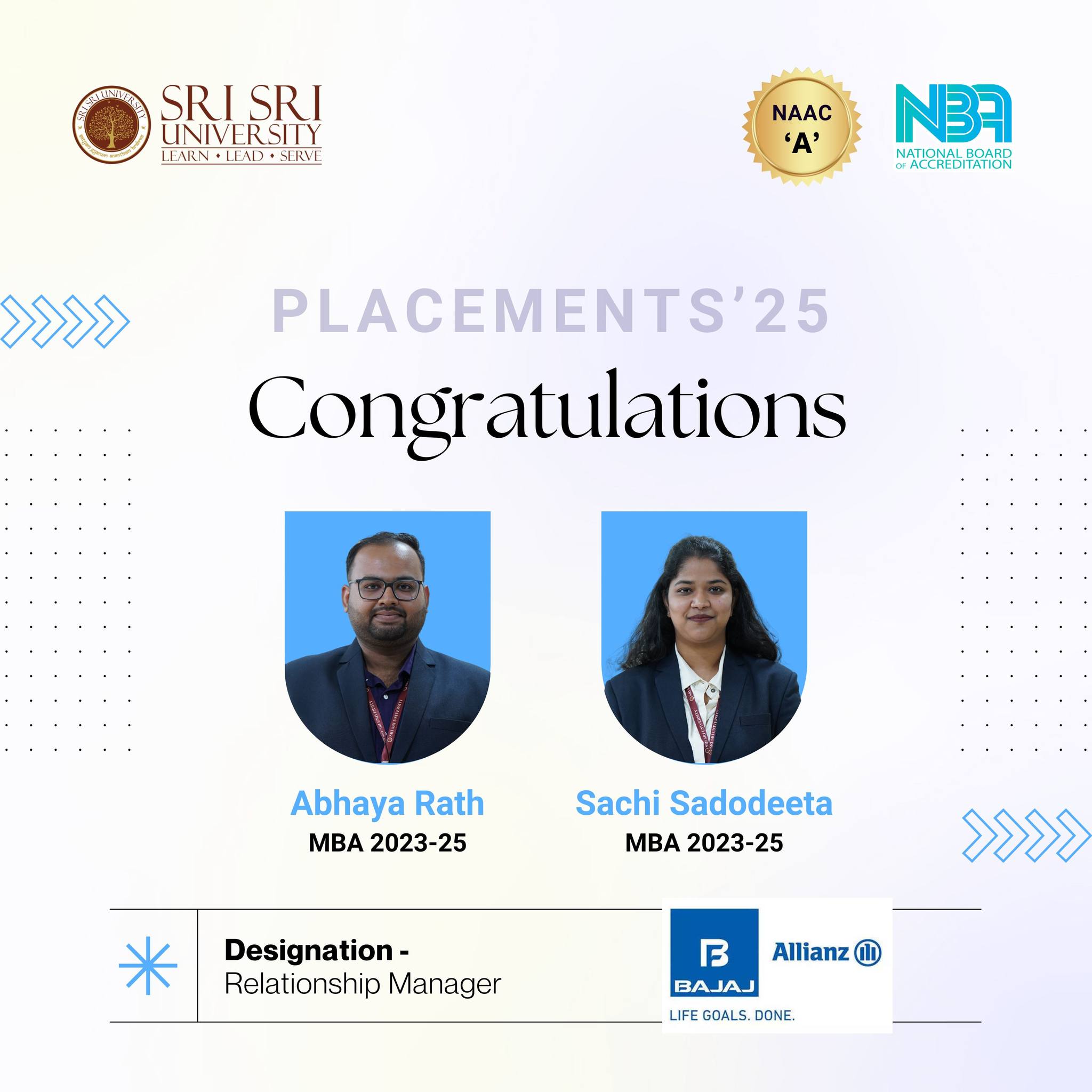 Sri - We are proud to share the success of our MBA 2023–25 students ...