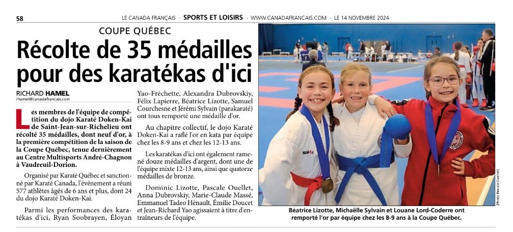 Le Canada... - Karaté Shotokan Dojo Doken-Kai / JKA - WKF | Facebook