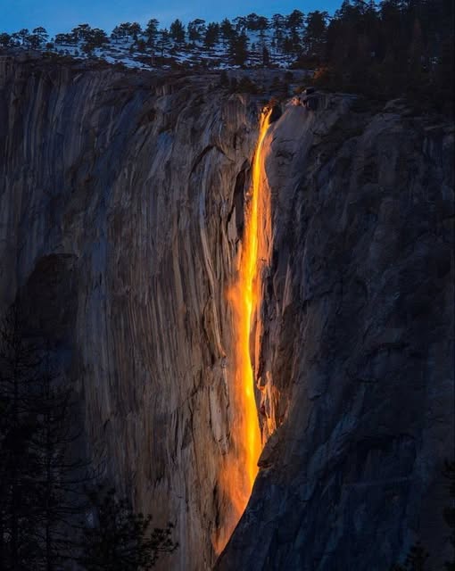 I like - The Yosemite Firefall is a phenomenon that seems straight out ...