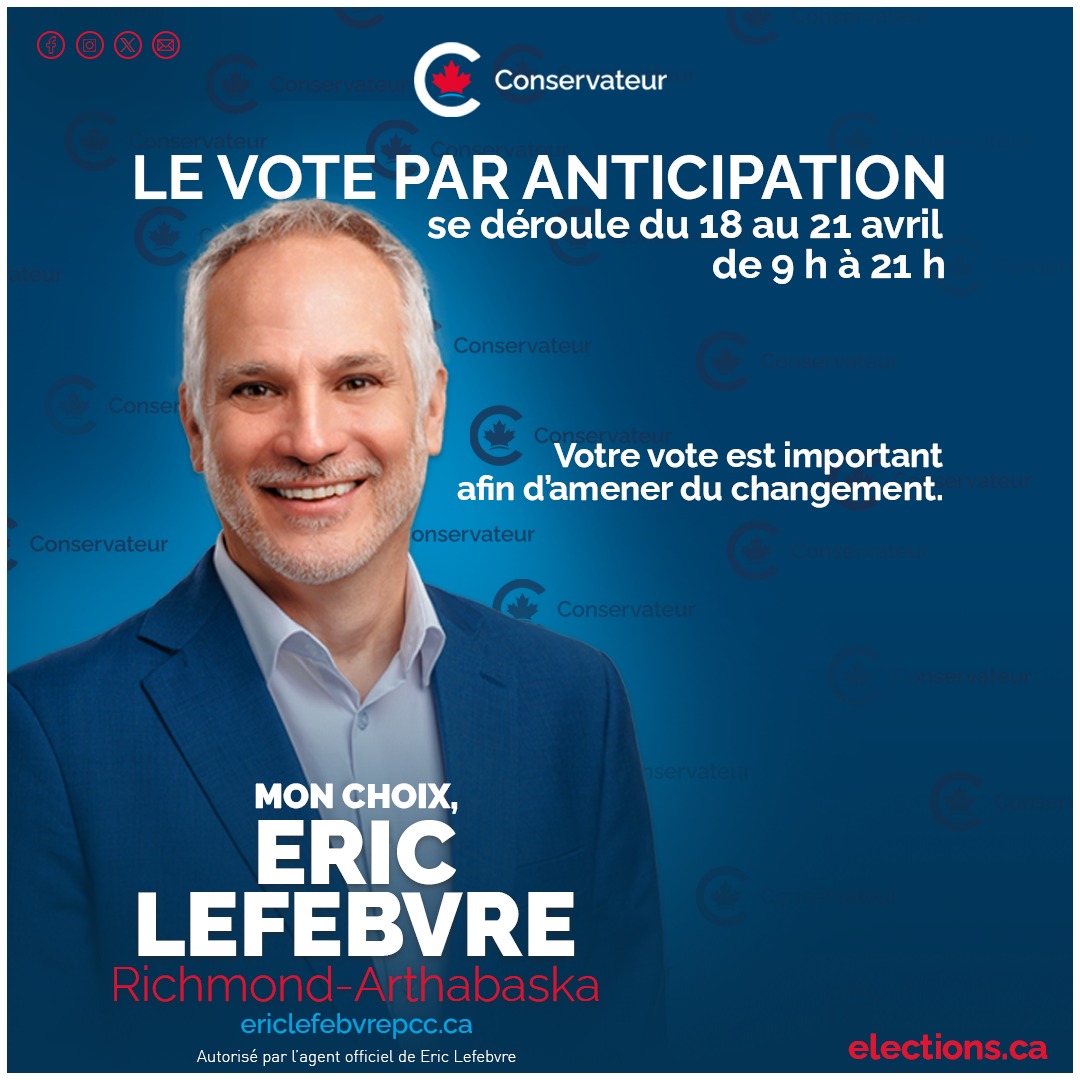 📣☑️🗳 Le vote par anticipation dans... - Eric Lefebvre pcc | Facebook