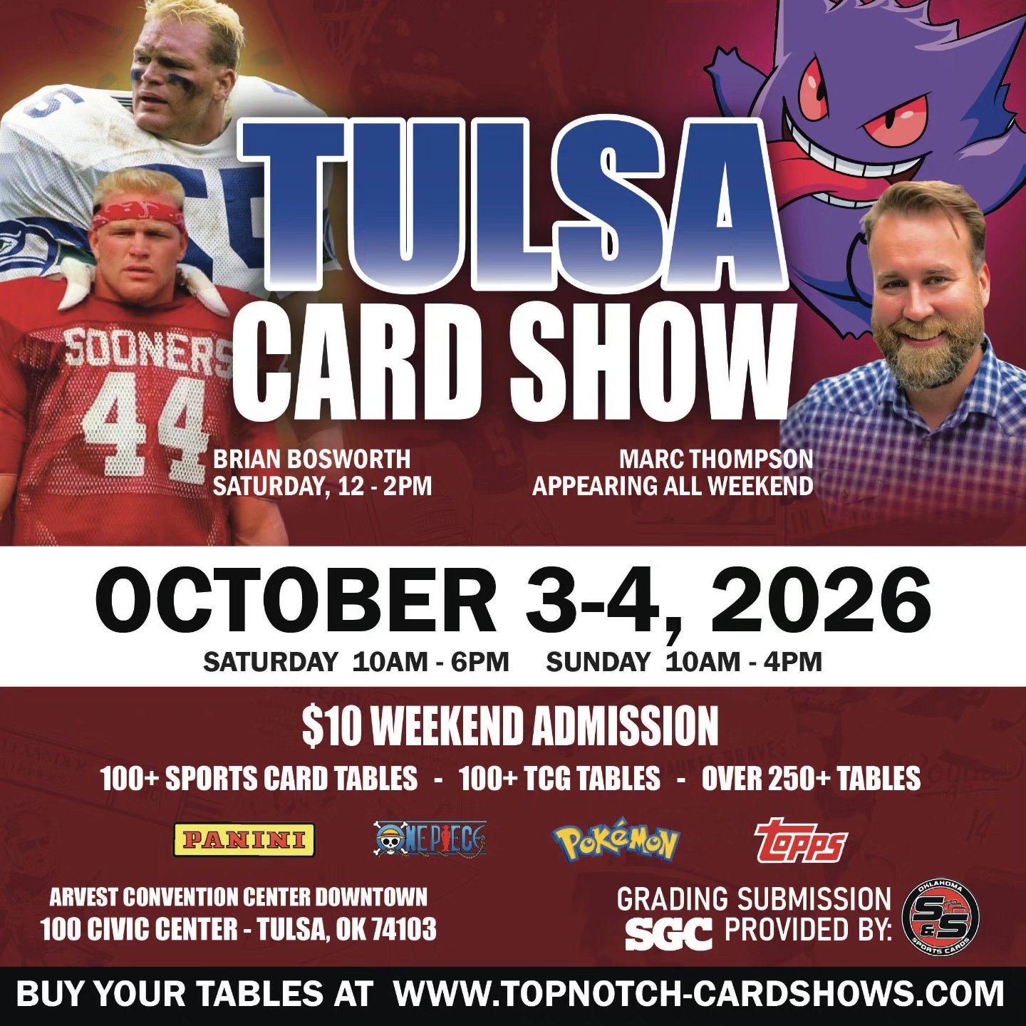 Tulsa Card Show October 2026 with Brian Bosworth