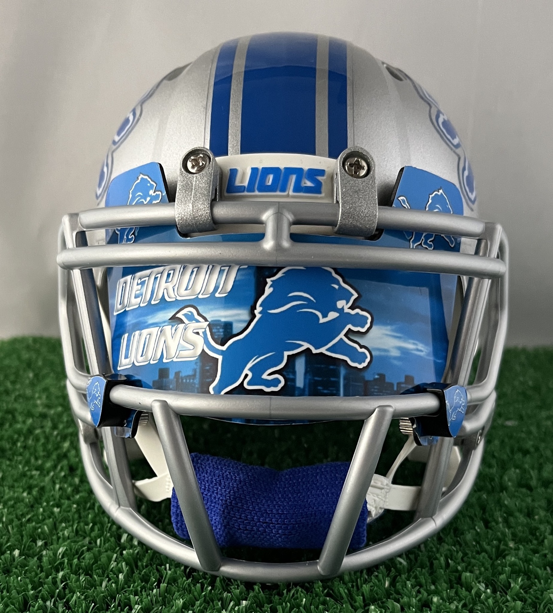 ebay blue football helmet Detroit Lions Riddell Authentic Full Size SpeedFlex Style On-Field Alternate 2023 scale display helmet is perfect for all football fans and great for autographs Southern Methodist "SMU" Mustangs Blue