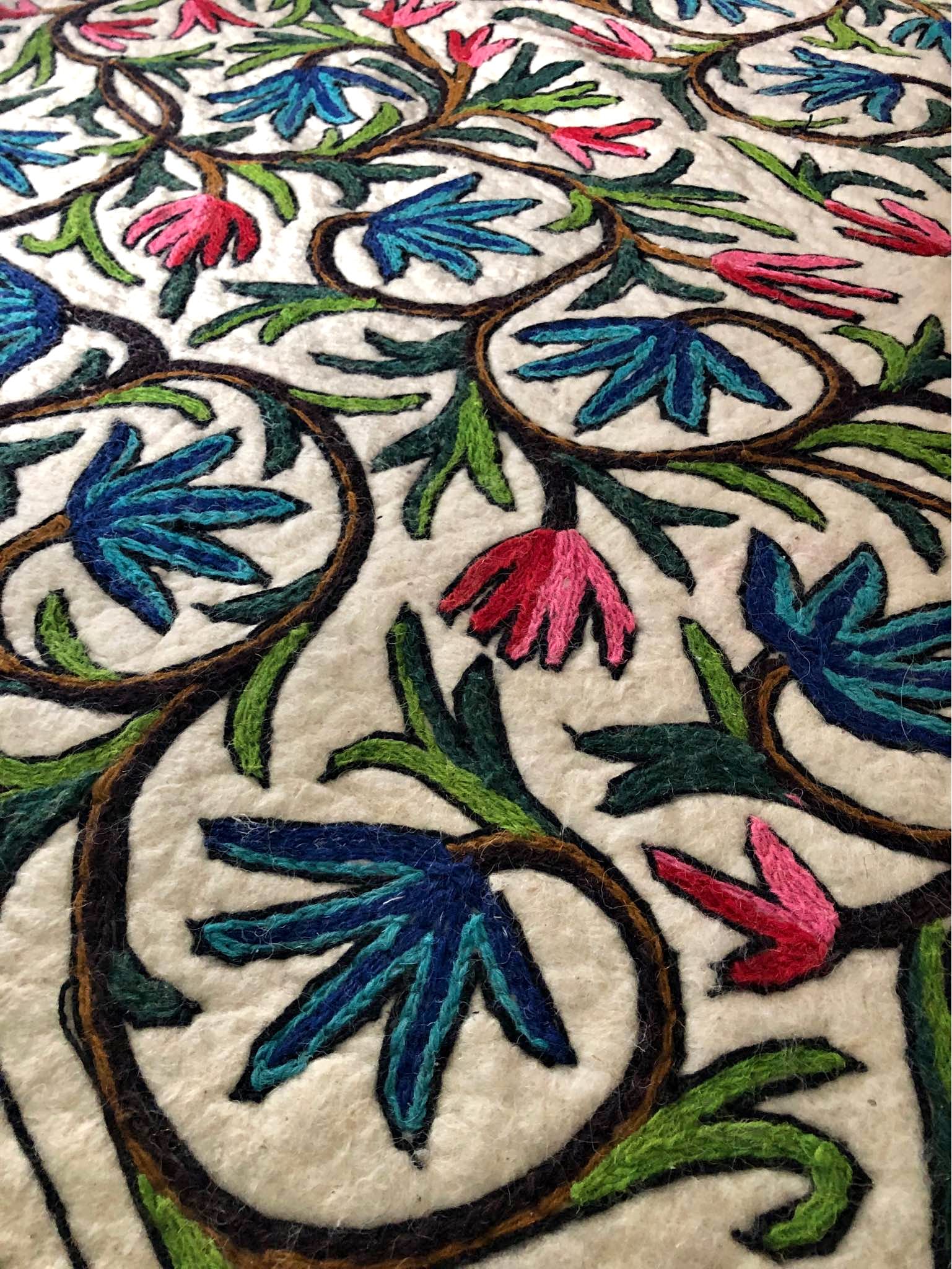 Beautiful Numdah hand embroidered rug in excellent condition - Area ...