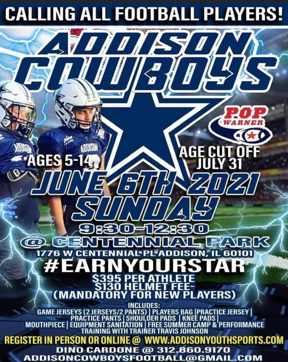 Addison - ATTENTION YOUTH FOOTBALL PLAYERS ⬇️SHARE ⬇️ SHARE ⬇️SHARE⬇️ ...