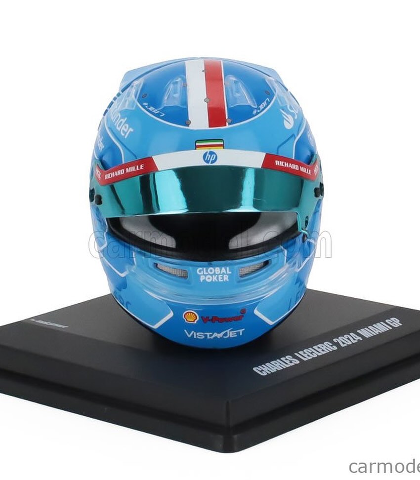 Casque F1 Looksmart 1:5 Charles Leclerc #16 - Édition Grand Prix De Miami 2024 - Modèle LSHEL002
