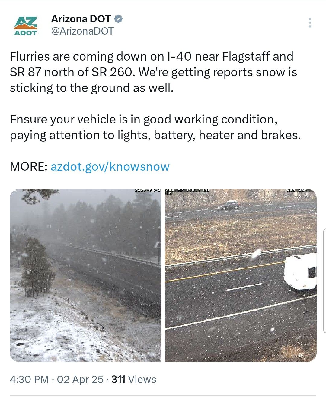 Arizona Road and Weather Conditions Reports Updates | Facebook