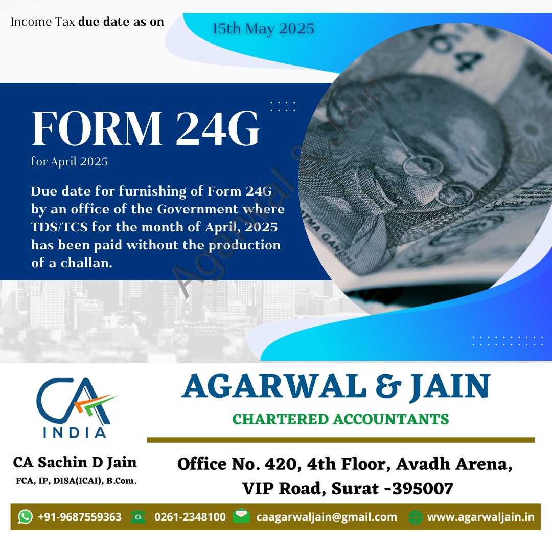 📌 15th May 2025... - Agarwal and Jain, Chartered Accountants | Facebook