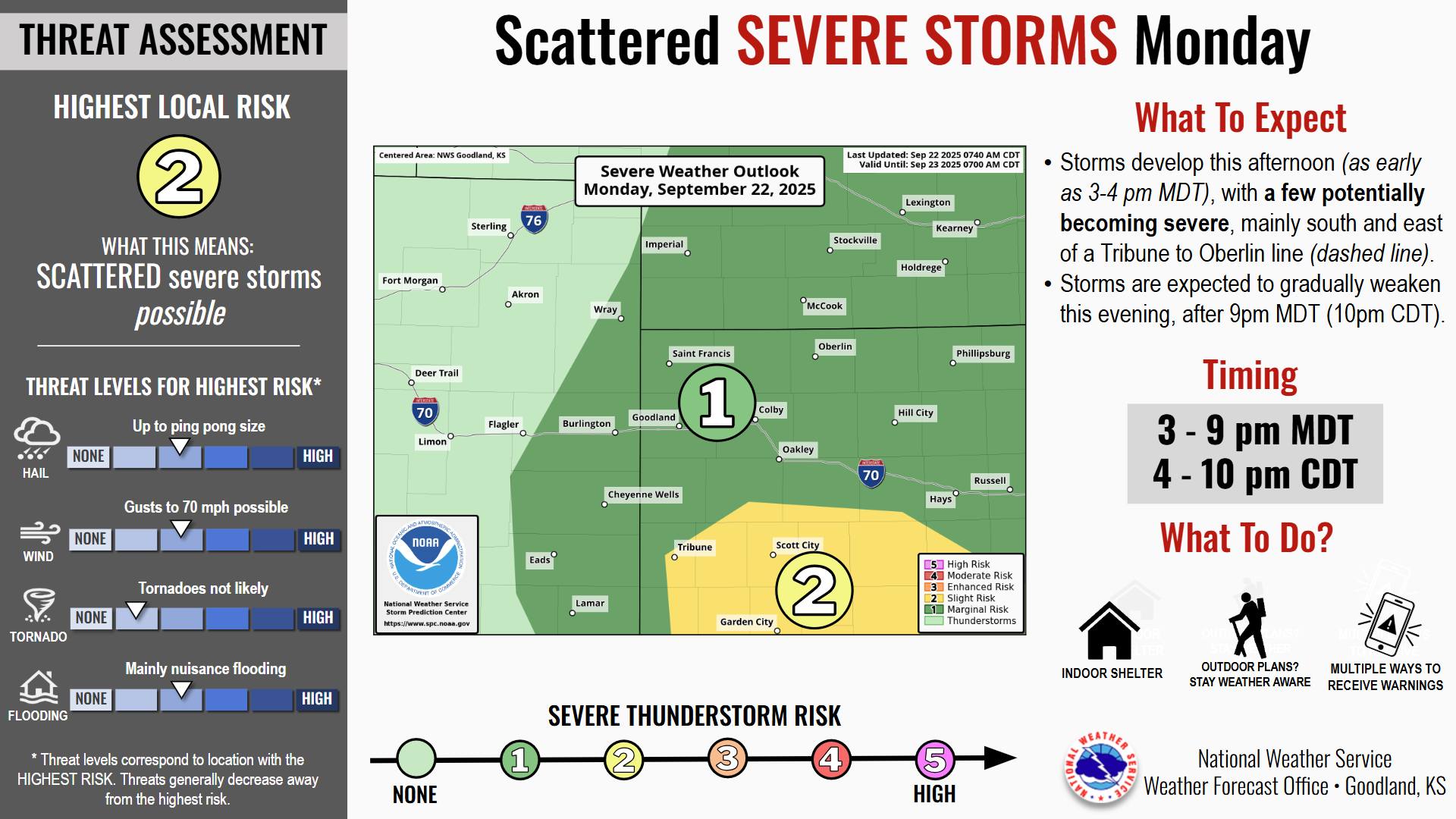 US - A few severe storms capable of producing large hail, locally ...