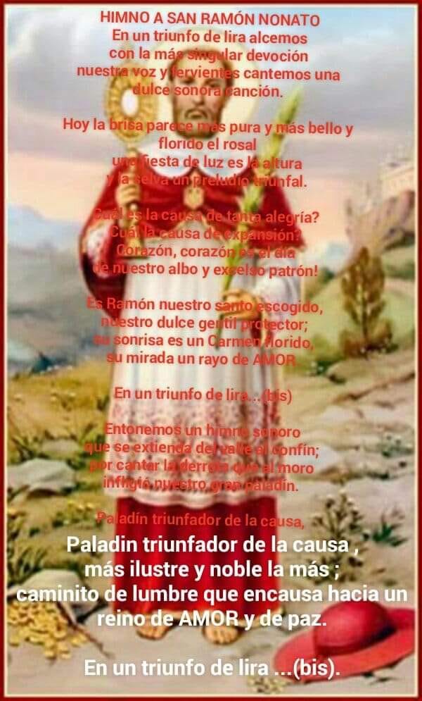 Canciones - HIMNO A SAN RAMÓN NONATO . En un triunfo de lira alcemos ...