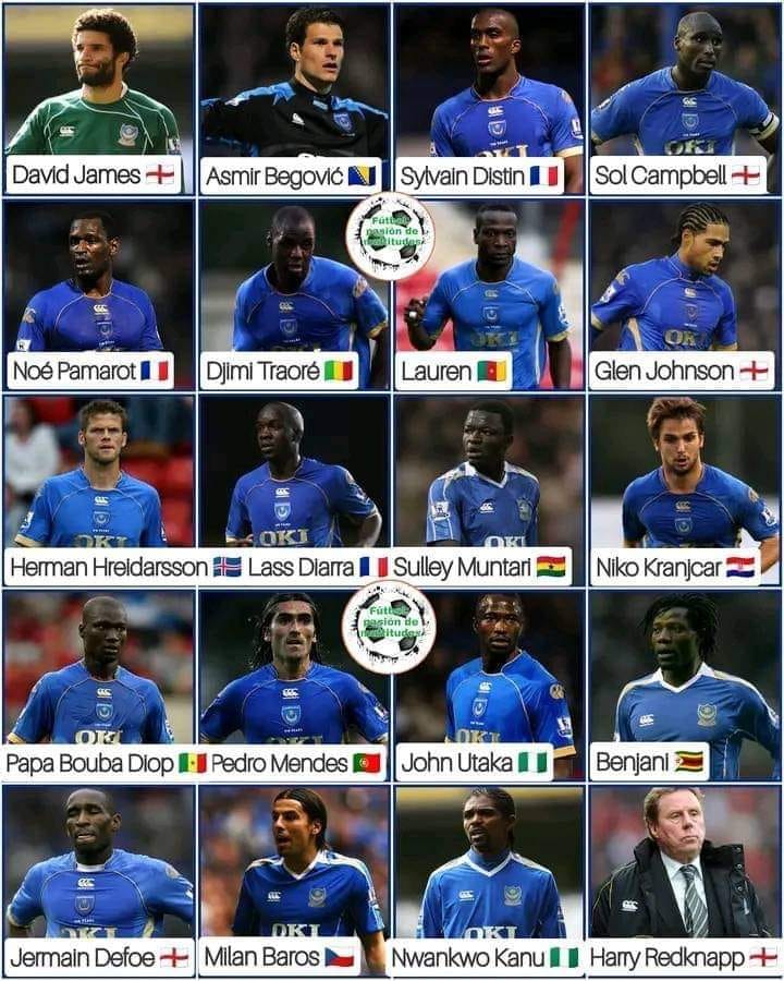 Portsmouth FC Great Pic Of 2008 FA Cup Final Winners Kanu & Sulley