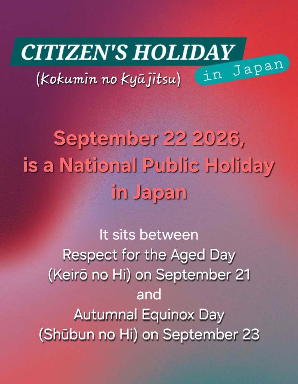 is there a holiday in japan today