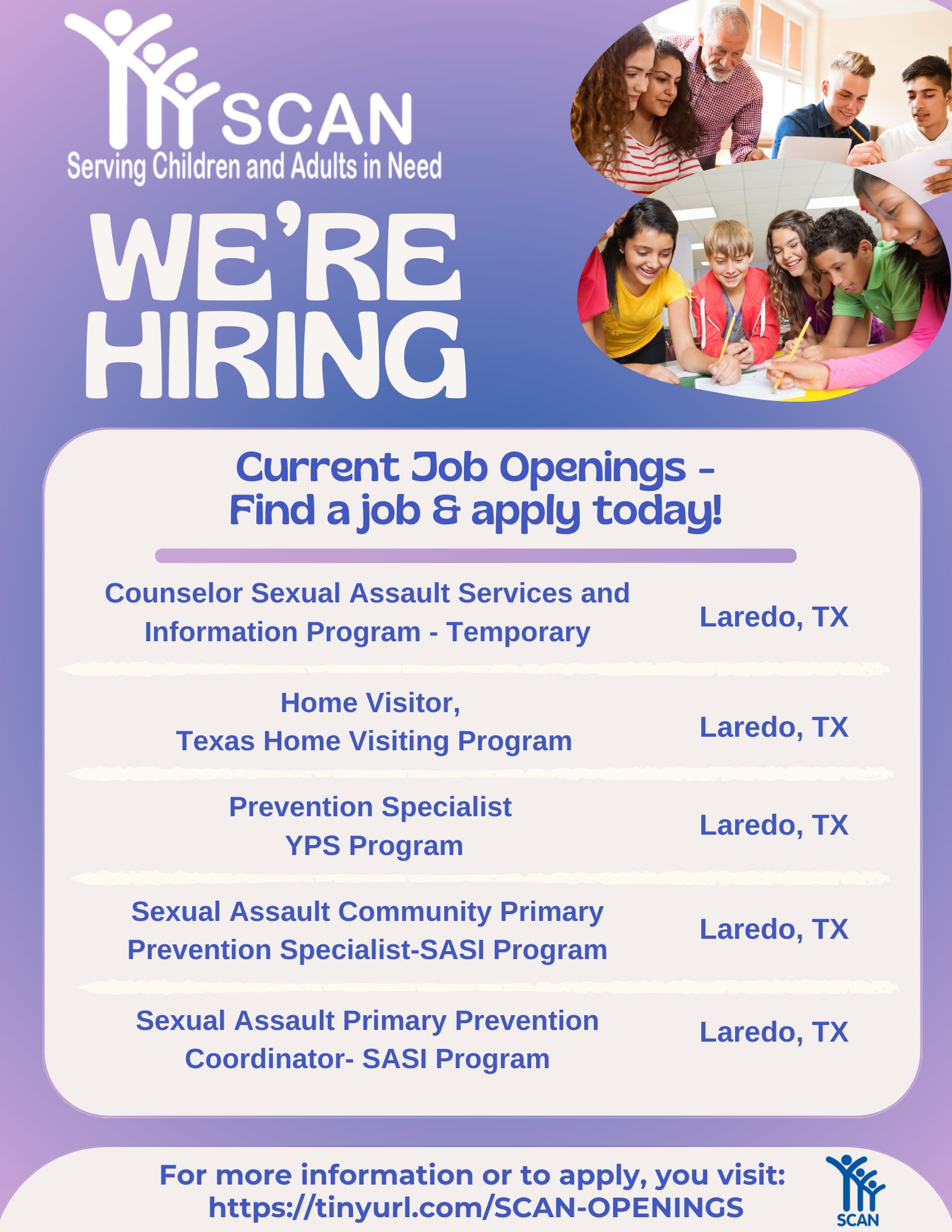 SCAN - SCAN Laredo is hiring📢 For more information on all opening ...
