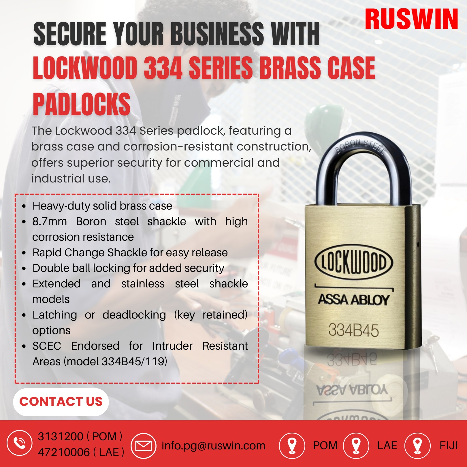 Ruswin - 🔒 Secure Your Business with LOCKWOOD 334 Series Brass Case ...