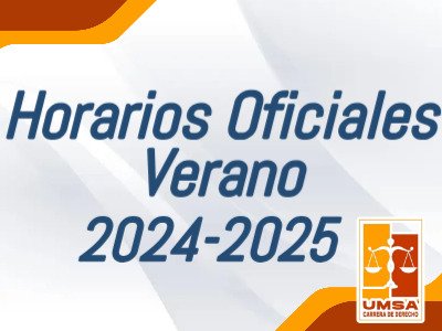 PUBLICACIÓN DE HORARIOS... - Carrera de Derecho U-TIC UMSA | Facebook