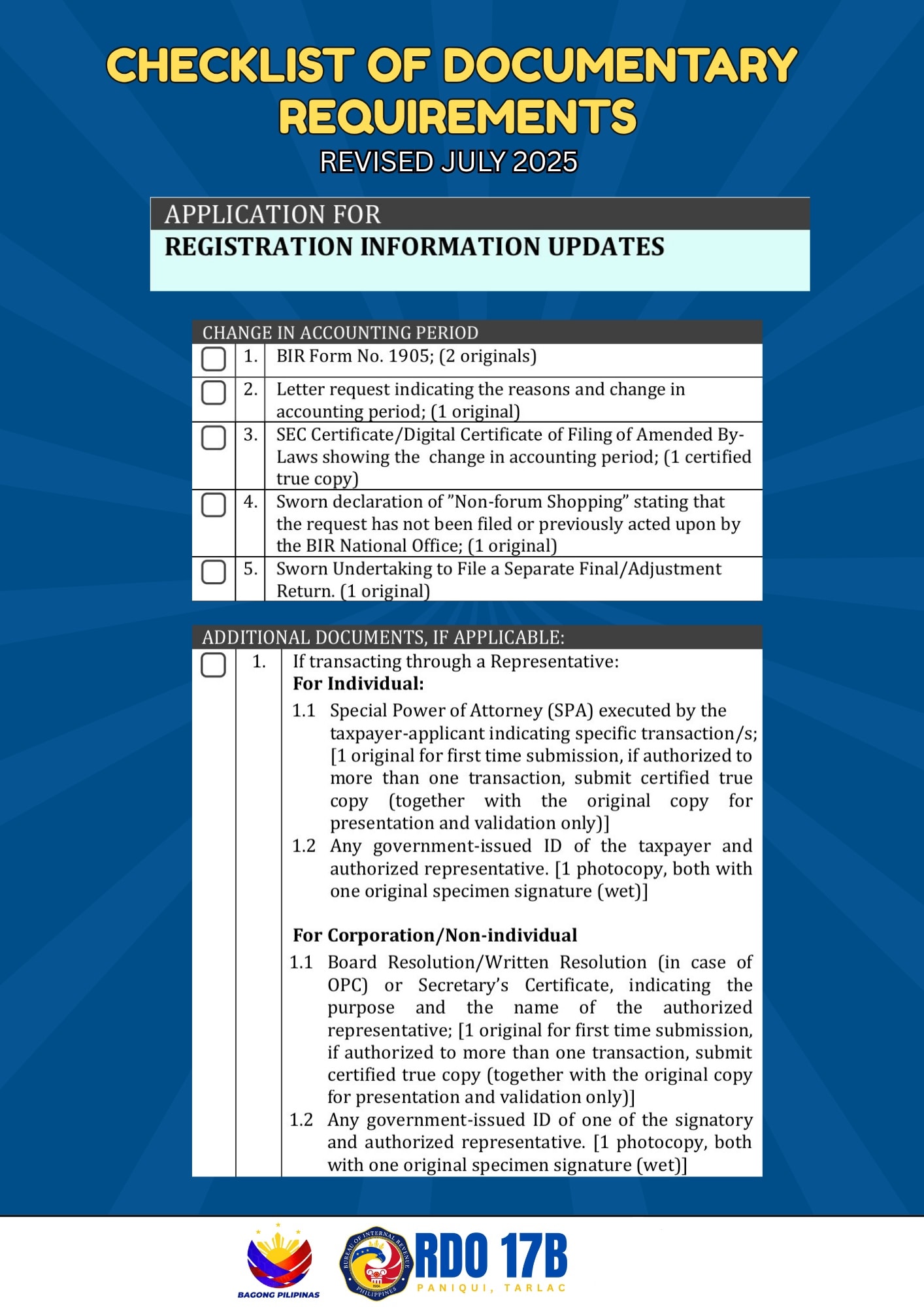 Bureau - 📍REQUIREMENTS FOR CHANGE IN ACCOUNTING PERIOD Tanging mga ...