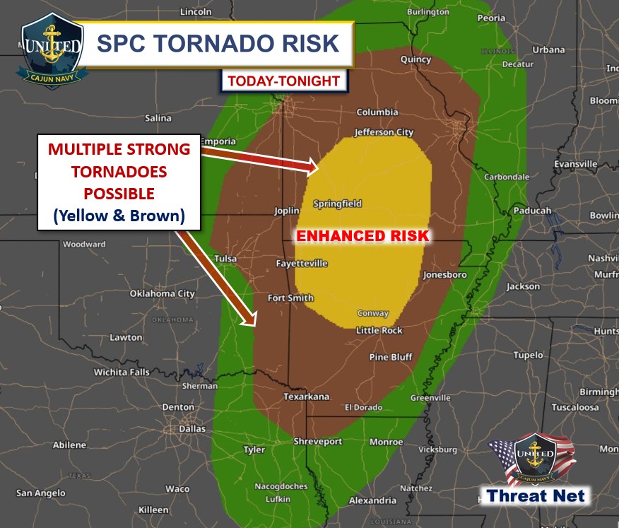 ! SEVERE STORMS & TORNADOES LIKELY FOR... - United Cajun Navy | Facebook