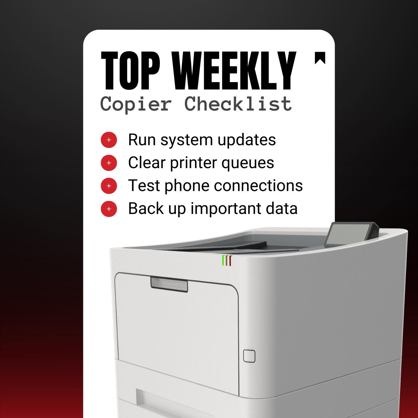 AIS - 🖨️ Weekly Copier Checklist Alert! 🖨️ Keep your...