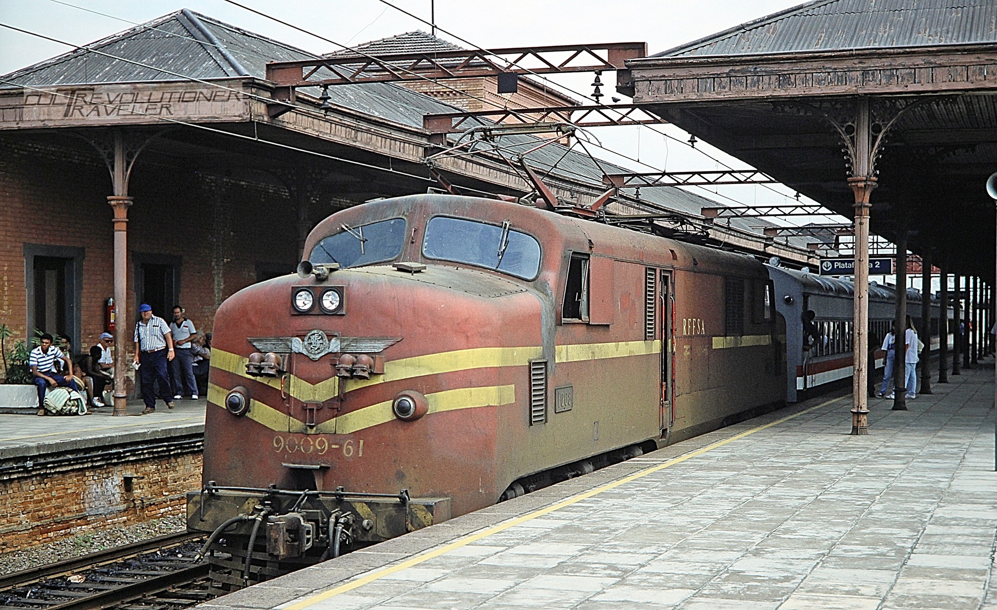 Year 1990 - Brasil Railways - R.F.F.S.A. Passenger train headed by