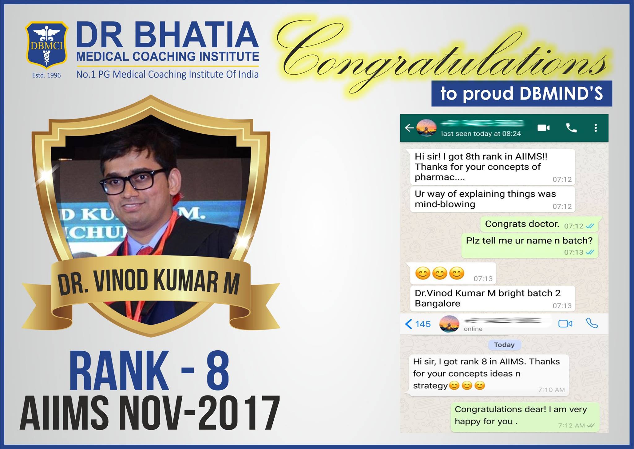 DBMCI Egurukul - Our heartiest congratulations to #DBMind...