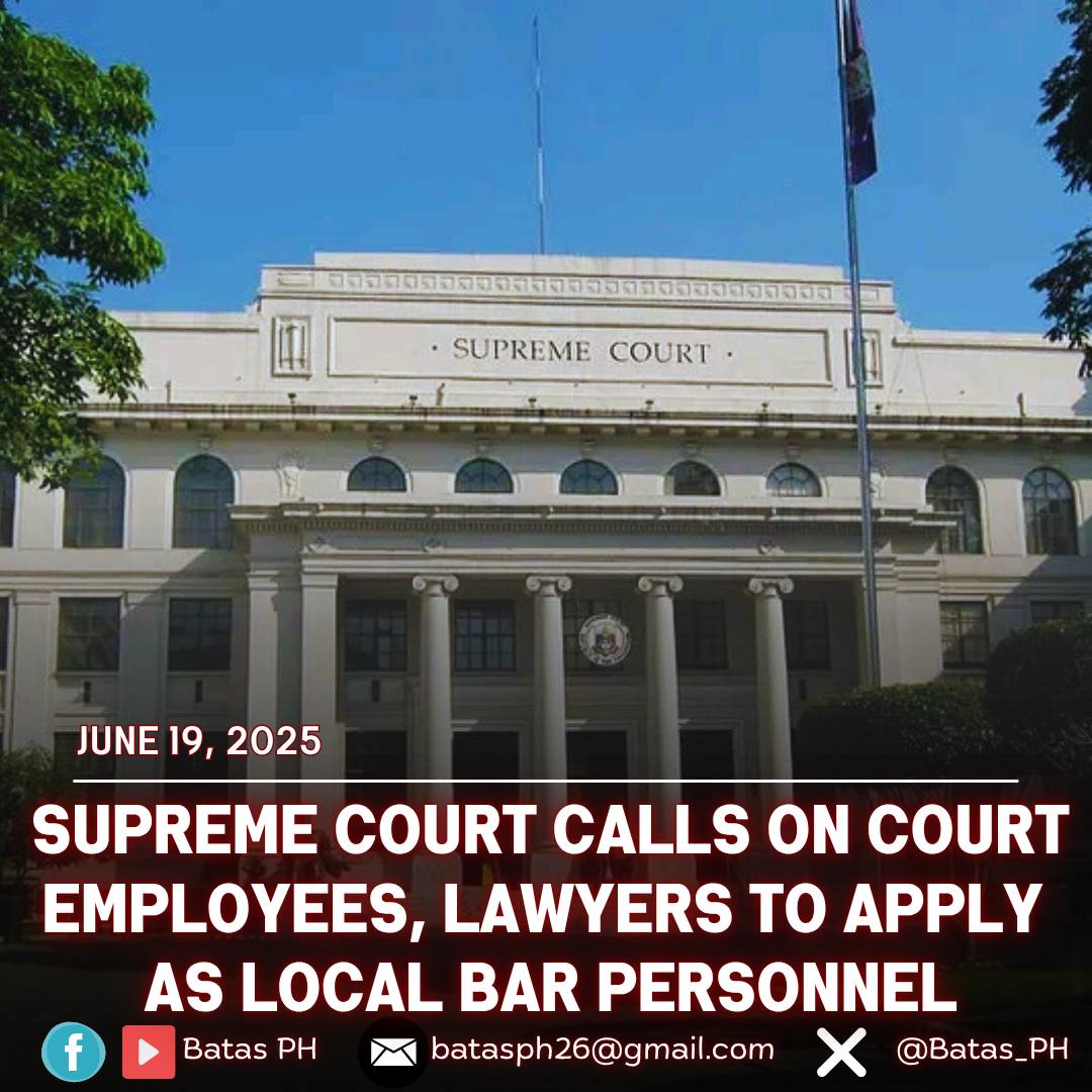 Batas PH - SUPREME COURT IN NEED OF BAR PERSONNEL!!... | Facebook