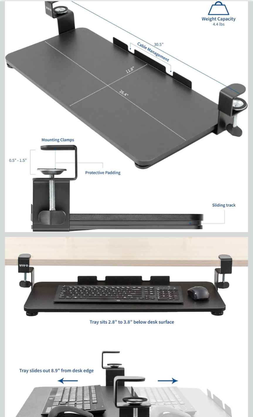 VIVO Computer Desk Slider Tray - Desks - Rosemont, California ...