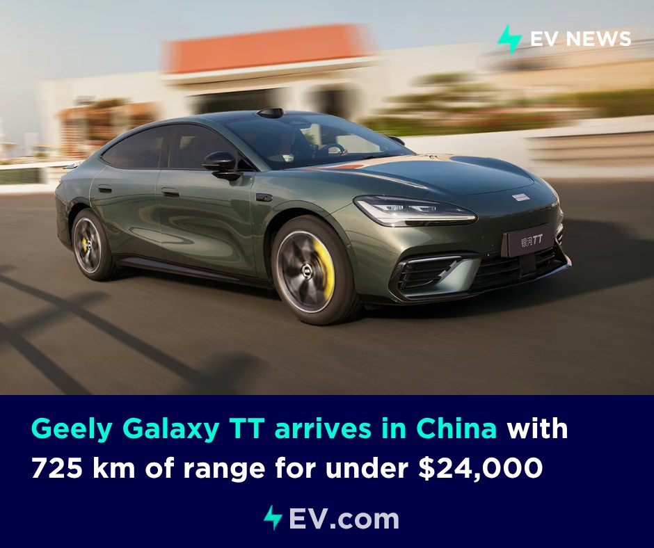 Geely Galaxy TT electric sedan launched in China with up to 725 km