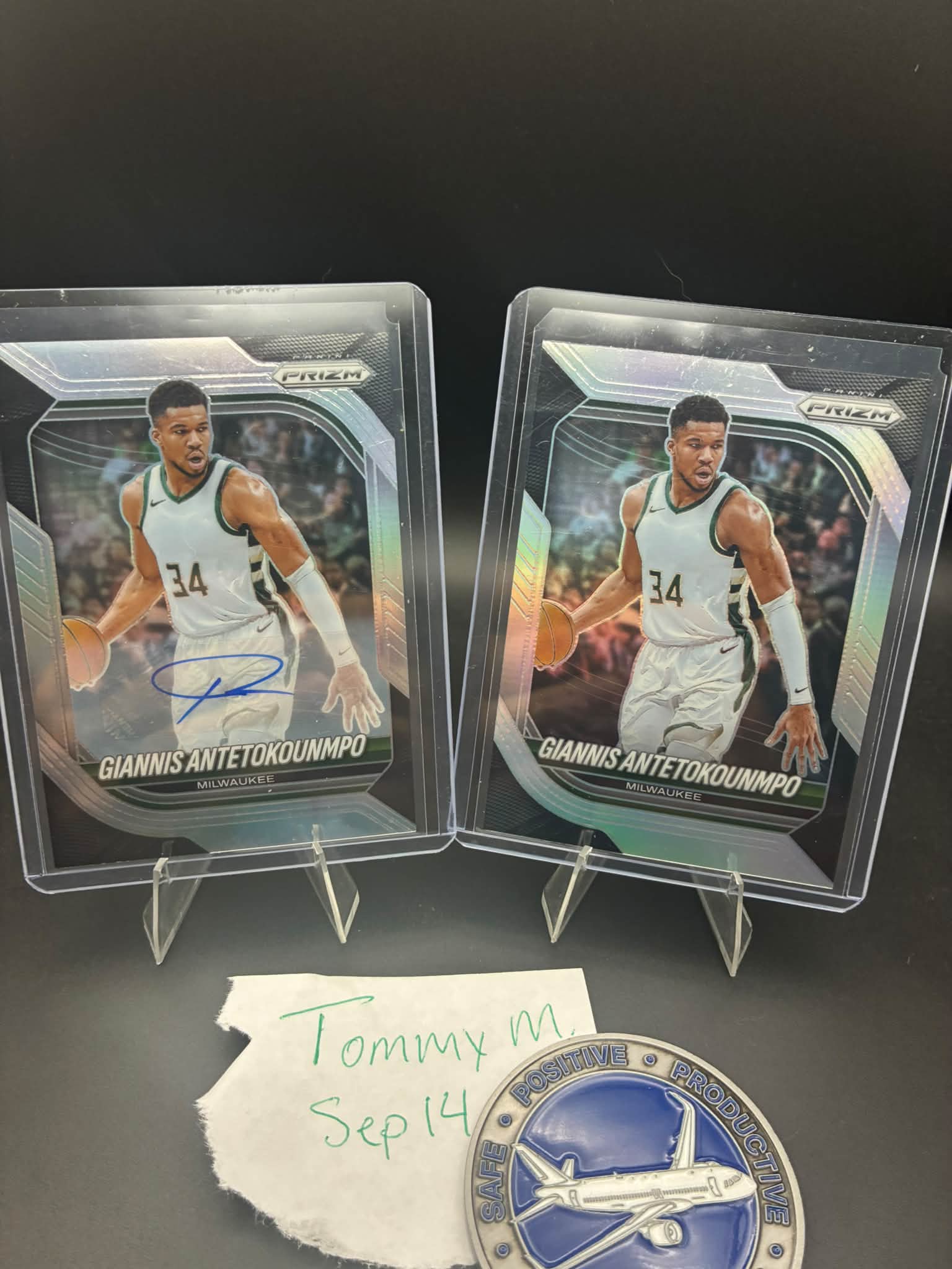 GIANNIS SILVER PRIZM AUTO and Silver Prizm 150 shipped for both