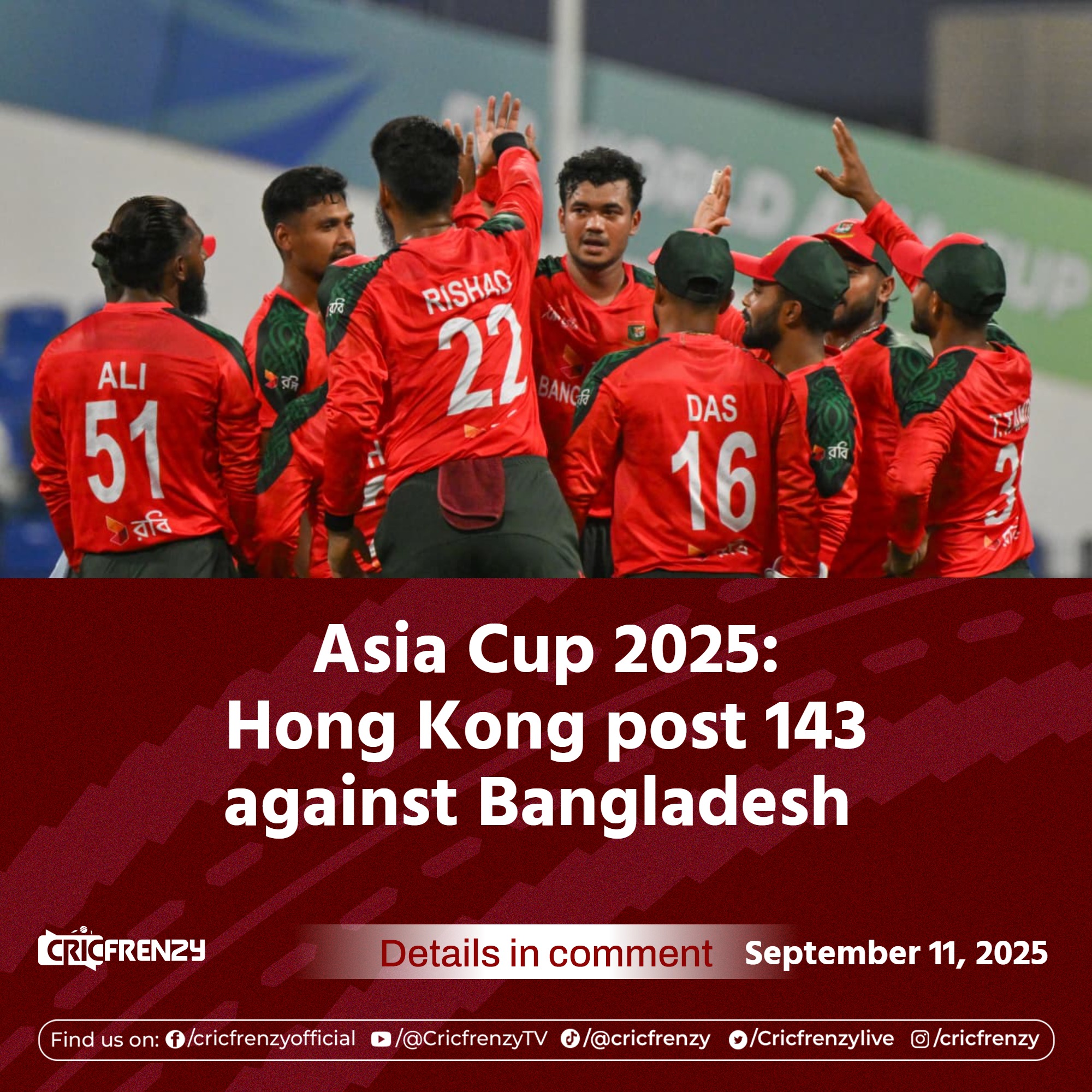 Cricfrenzy.com - The innings got off to a shaky start as Taskin Ahmed ...