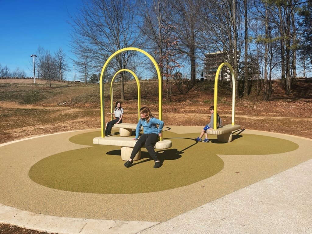 Interactive musical swings in NCMA park