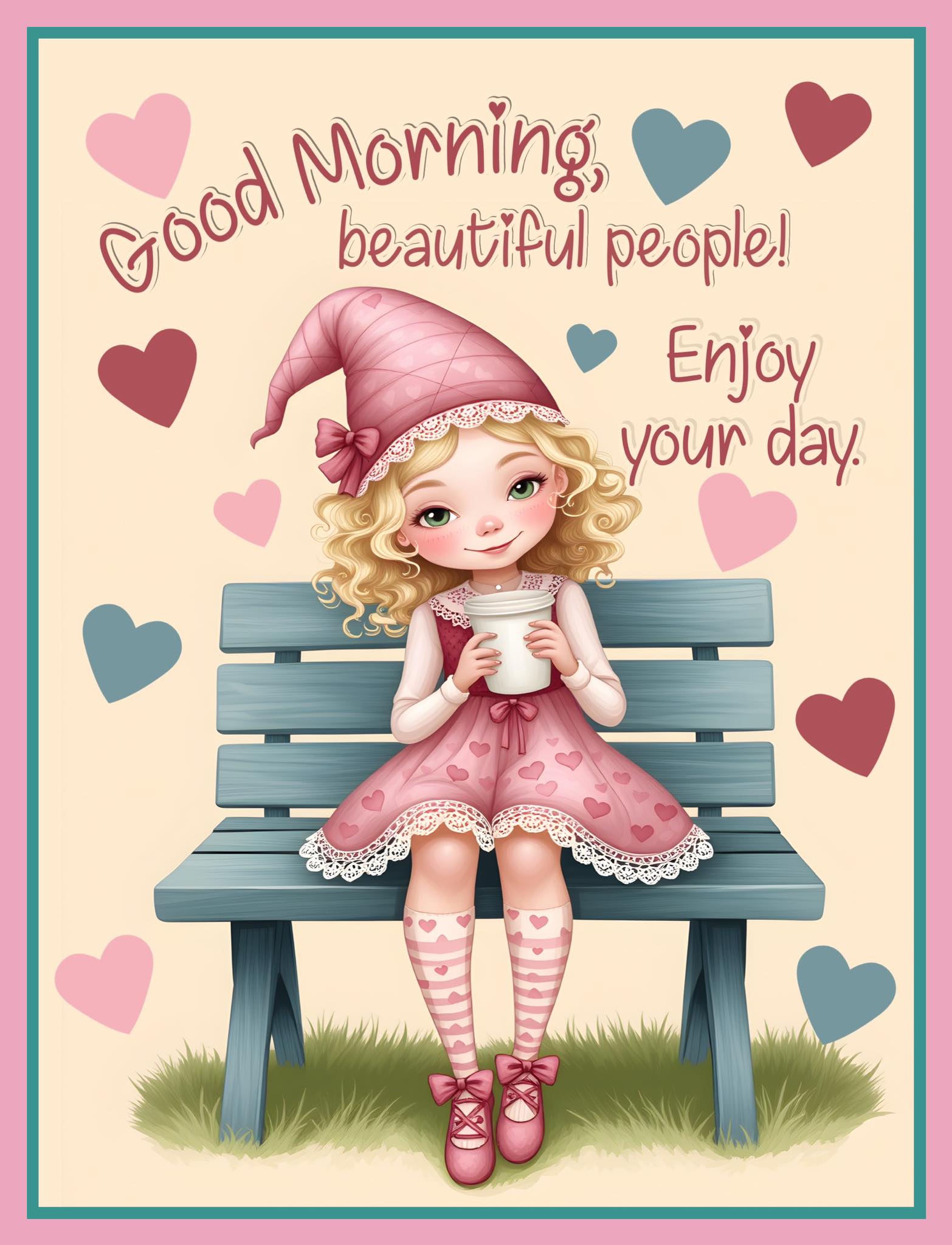 Vector Illustration Greeting Card Happy Day With Design Rose Floral Frame Hand Drawn Image243264534