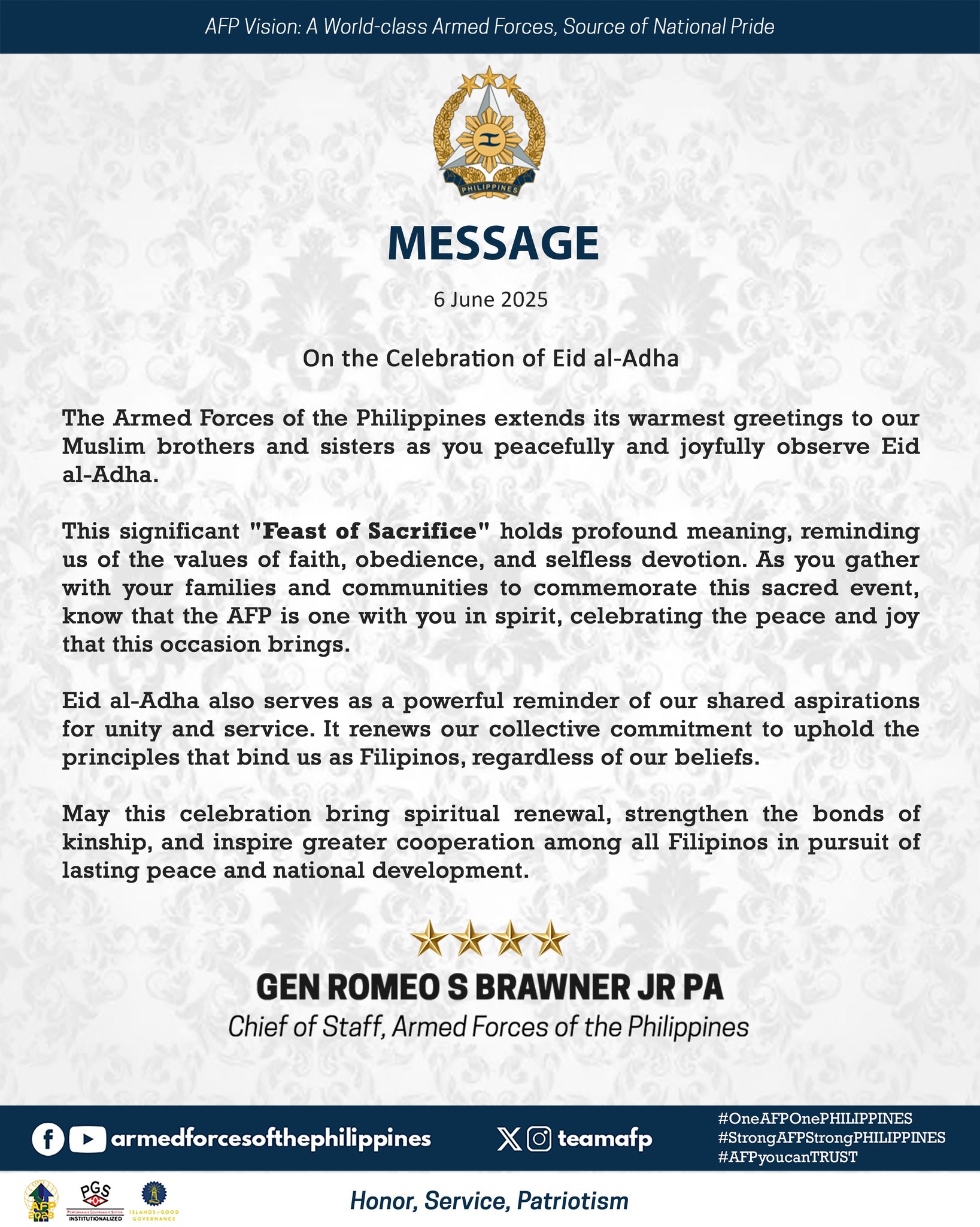 READ | Message of the... - Armed Forces of the Philippines | Facebook