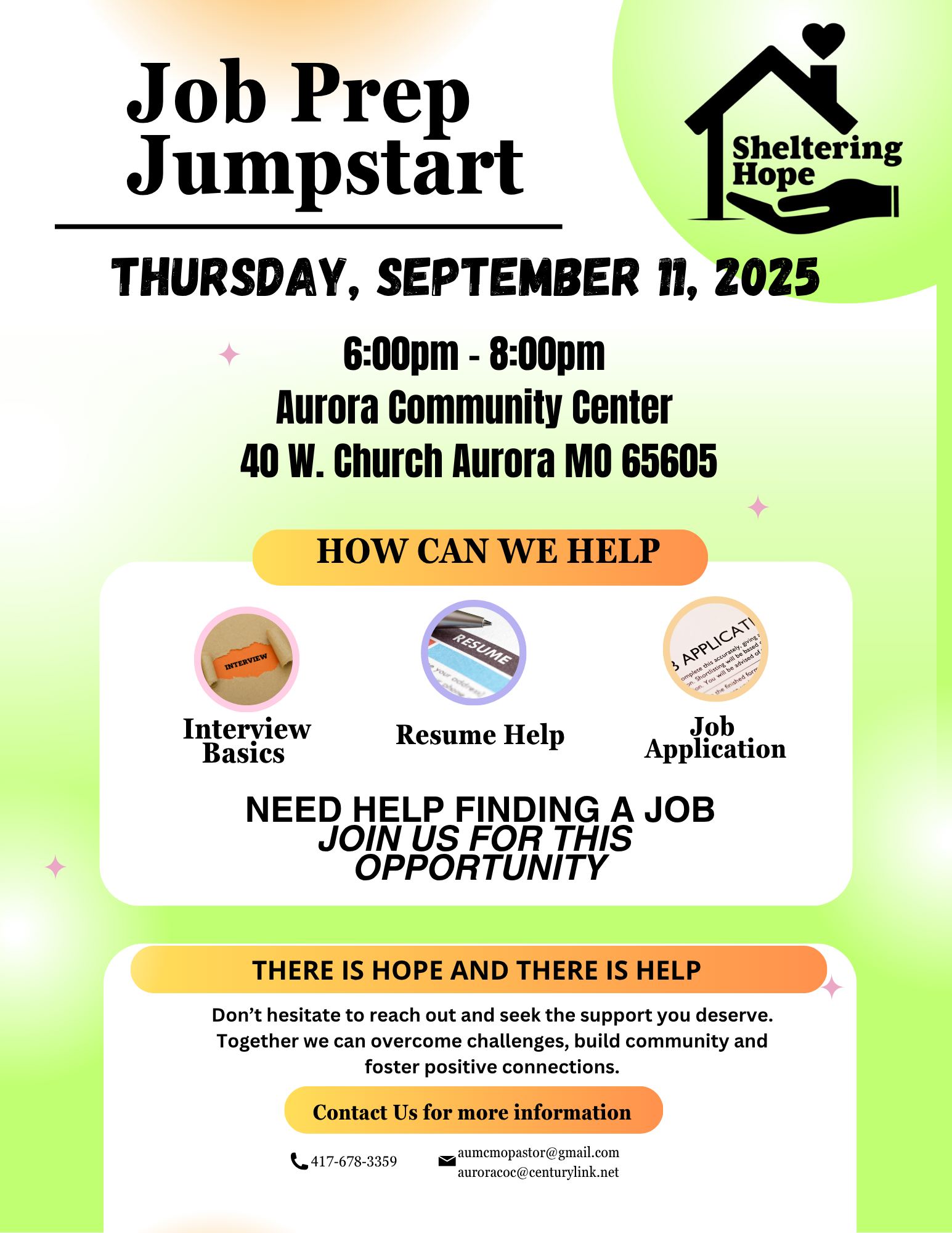 💼 Job Prep Jumpstart with... - Aurora MO Chamber of Commerce | Facebook
