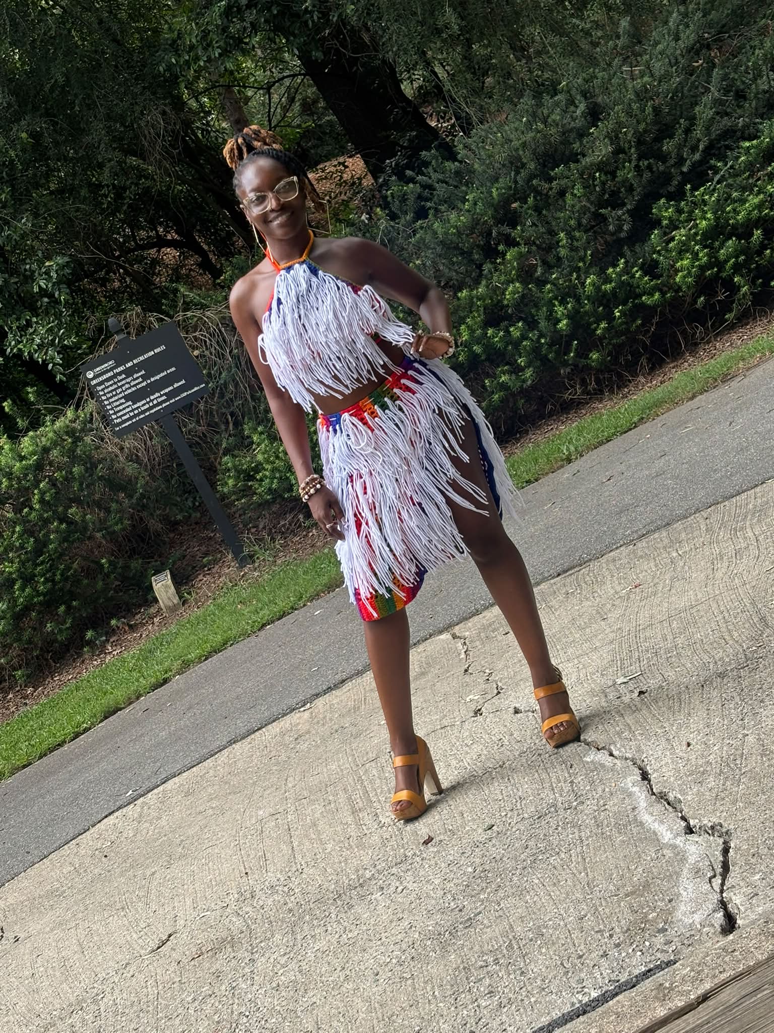 Vibrant crochet dress brings confidence and self-love for birthday celebration