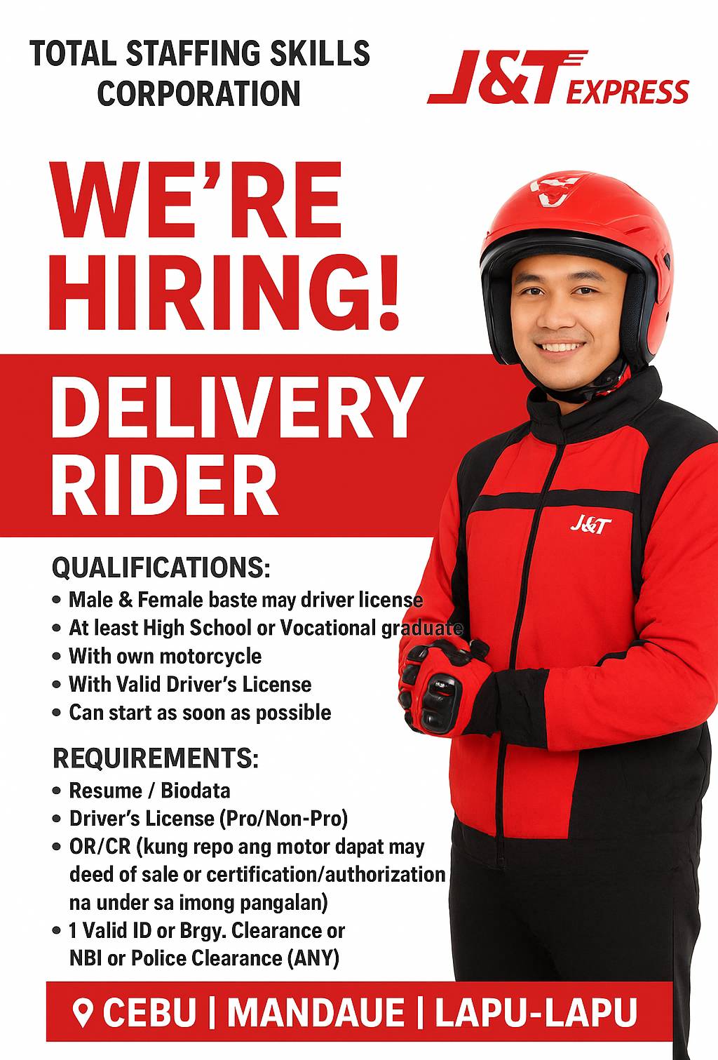 DELIVERY RIDER JOB HIRING CEBU- VISAYAS AREA 2024 | ‼️URGENT HIRING‼️ ...
