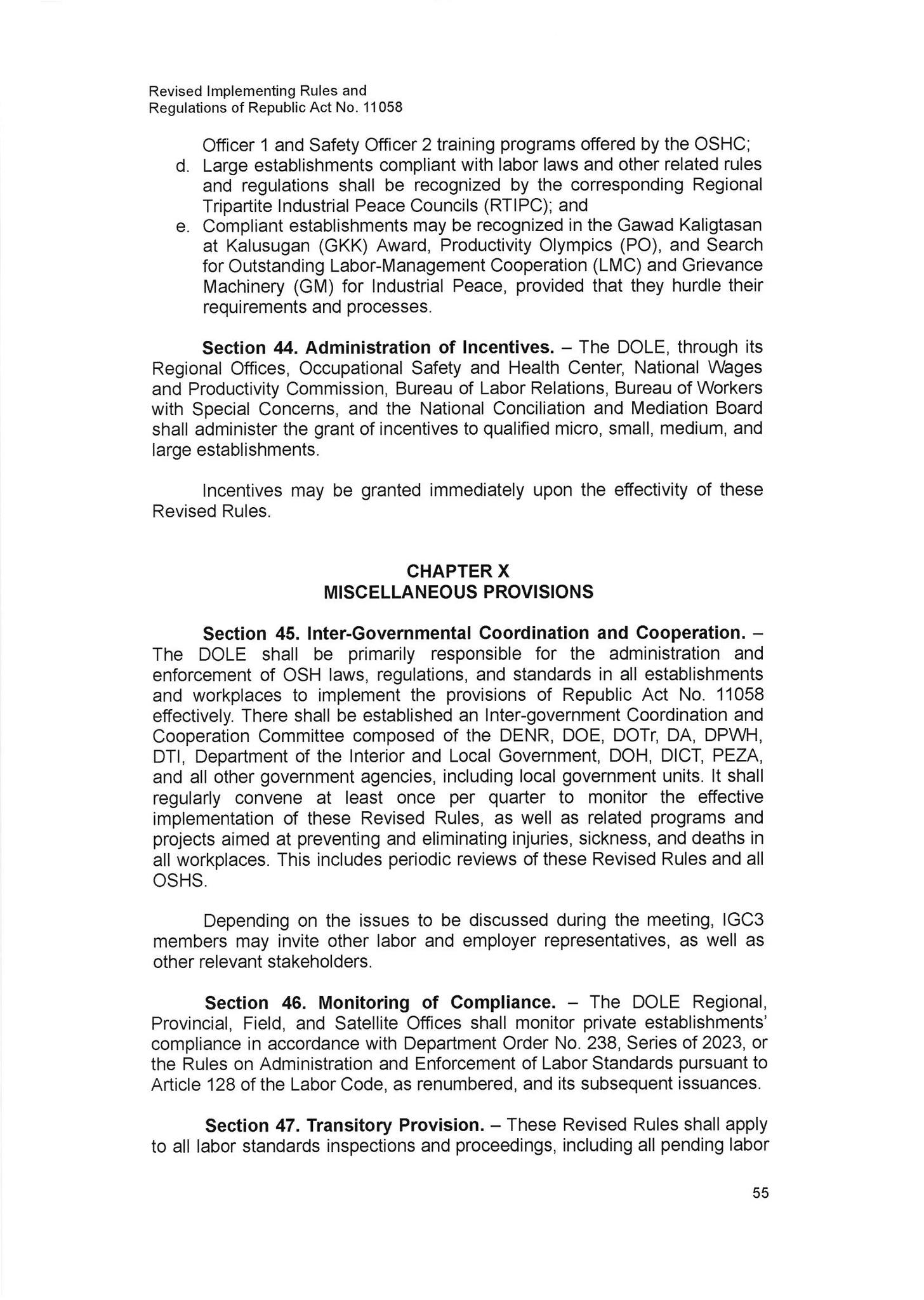 DOLE-Bureau of Working... - DOLE-Bureau of Working Conditions