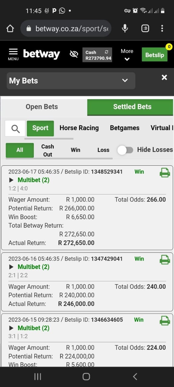 Skjermdump av Unibet mobilappens hovedmeny