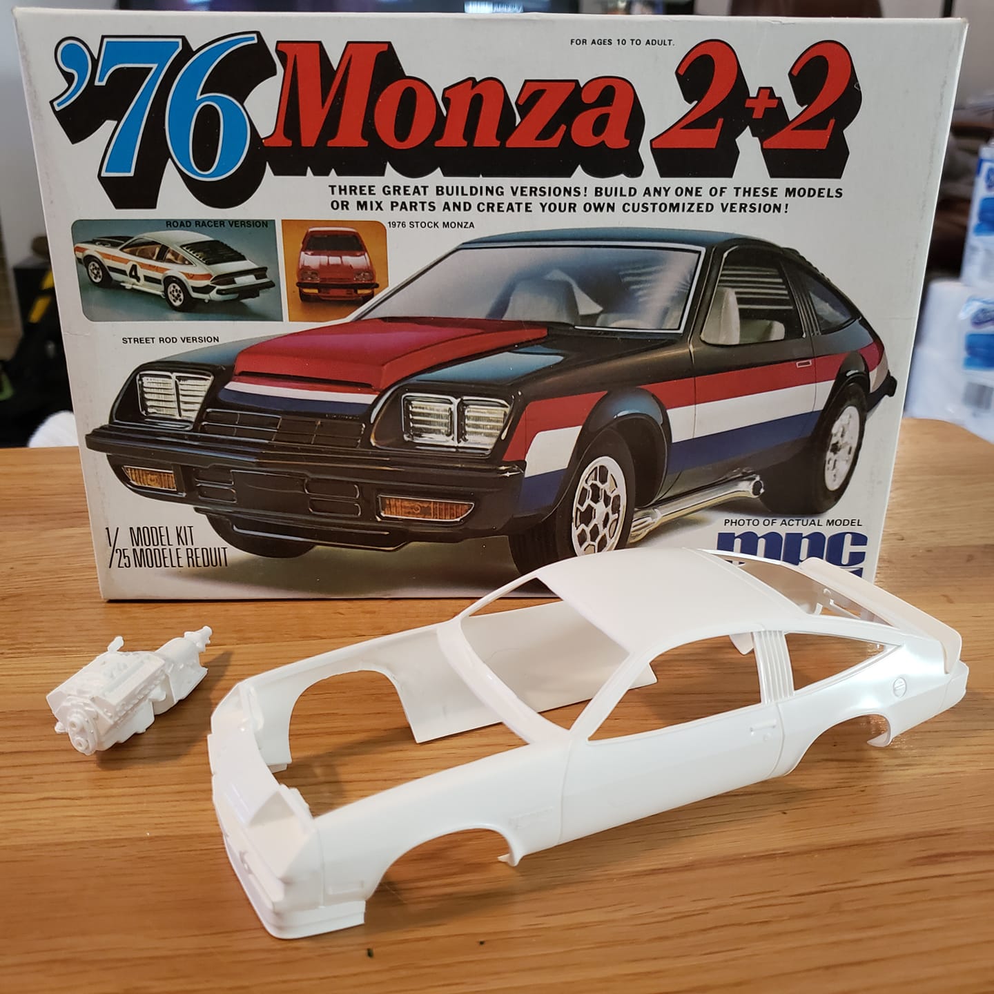 Vintage Monza funny car model kit from the late '70s