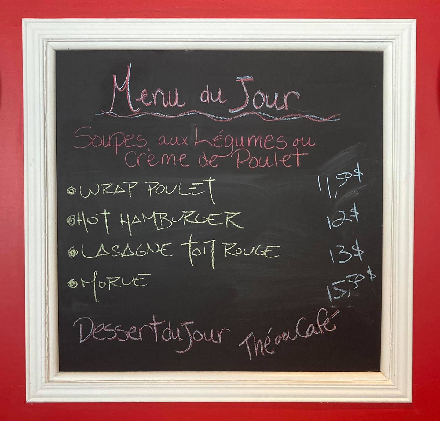 Restaurant le Toit Rouge - Mercredi! Voici notre menu du jour: Soupe ...