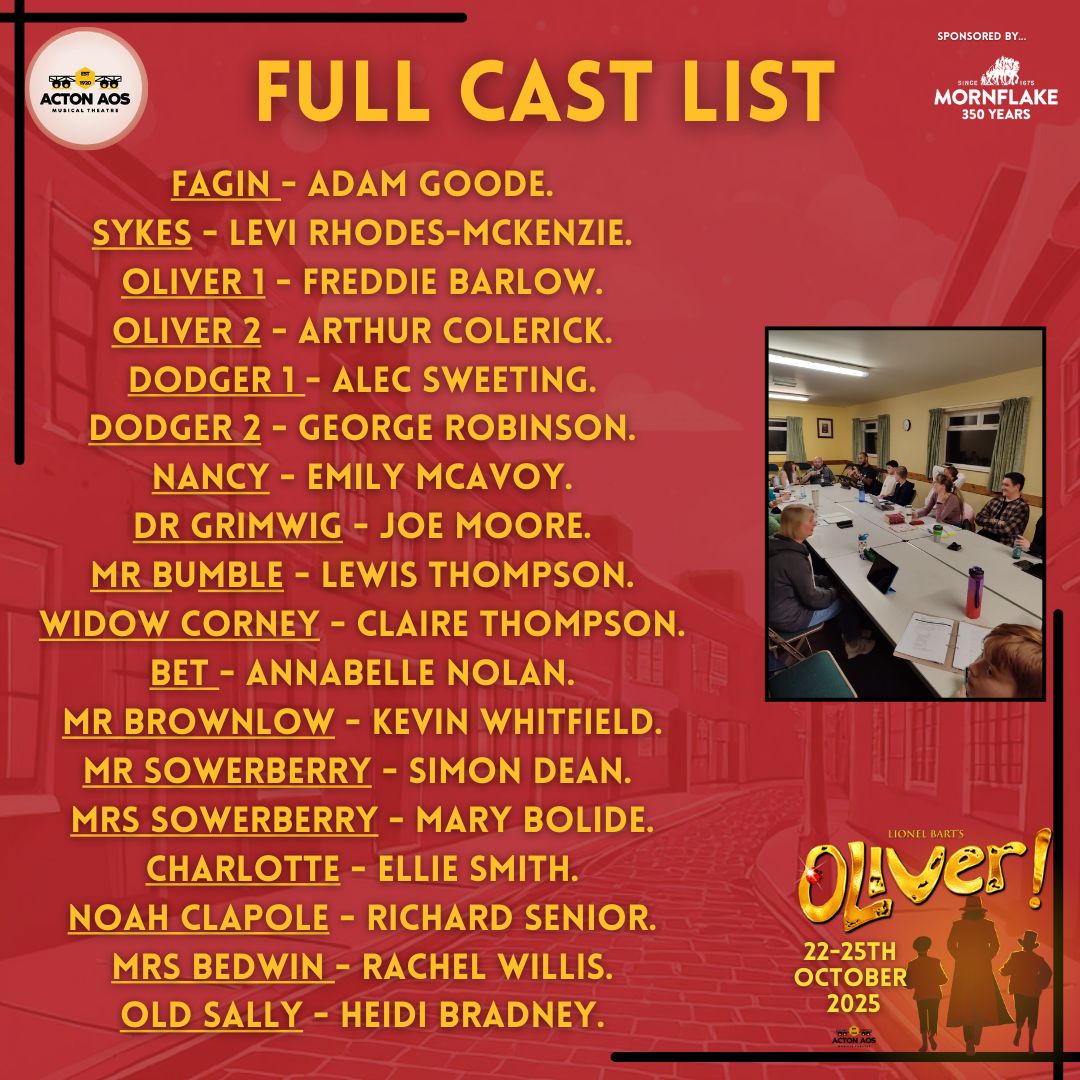 Acton - 🎭 Full Cast Reveal – Oliver! is Coming to Life! 🎭 We’re ...