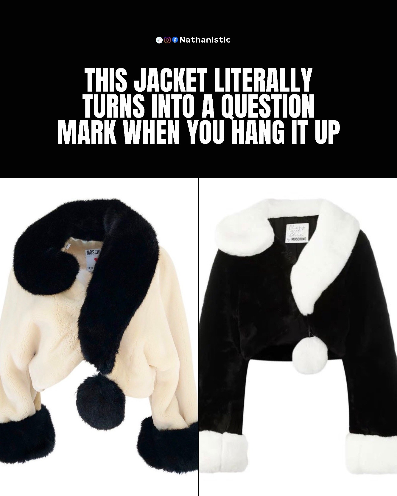 This jacket literally turns into a question mark when you hang it