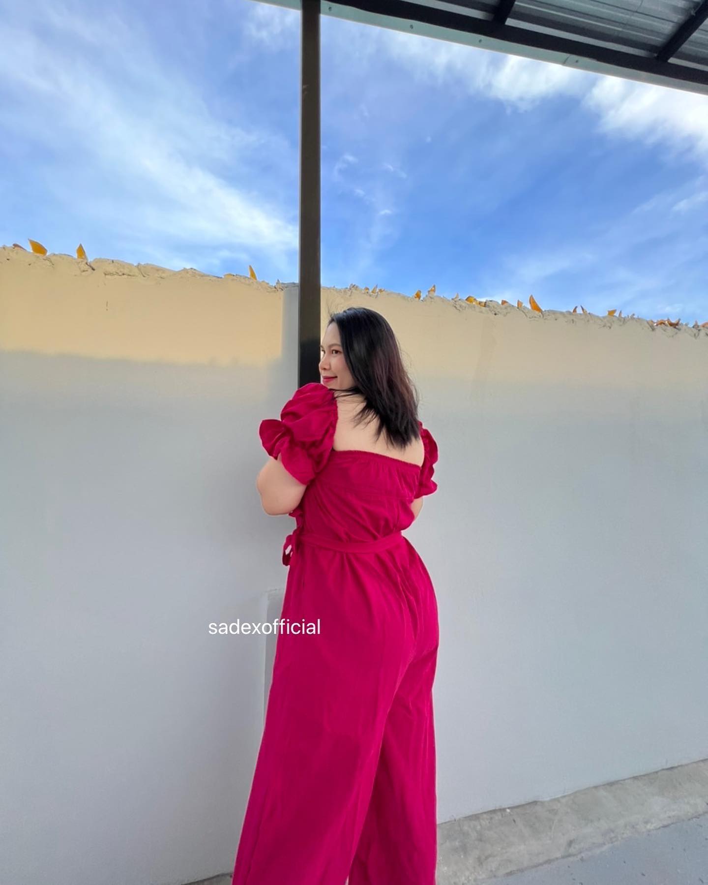 Freshy Jumpsuit 2 colors jean|pink... - SADE เสื้อผ้าสาวอวบ