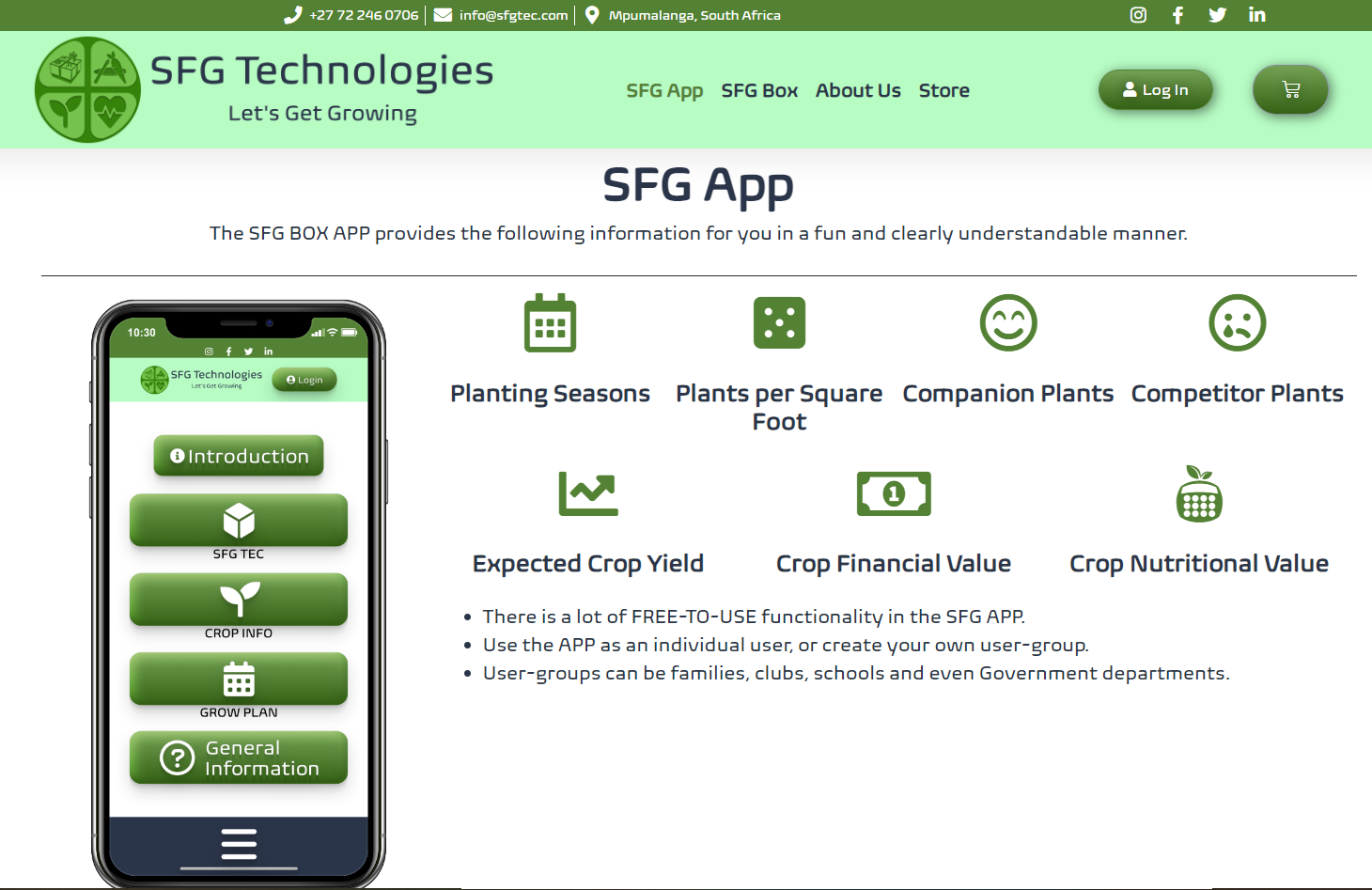 SFG Technologies App