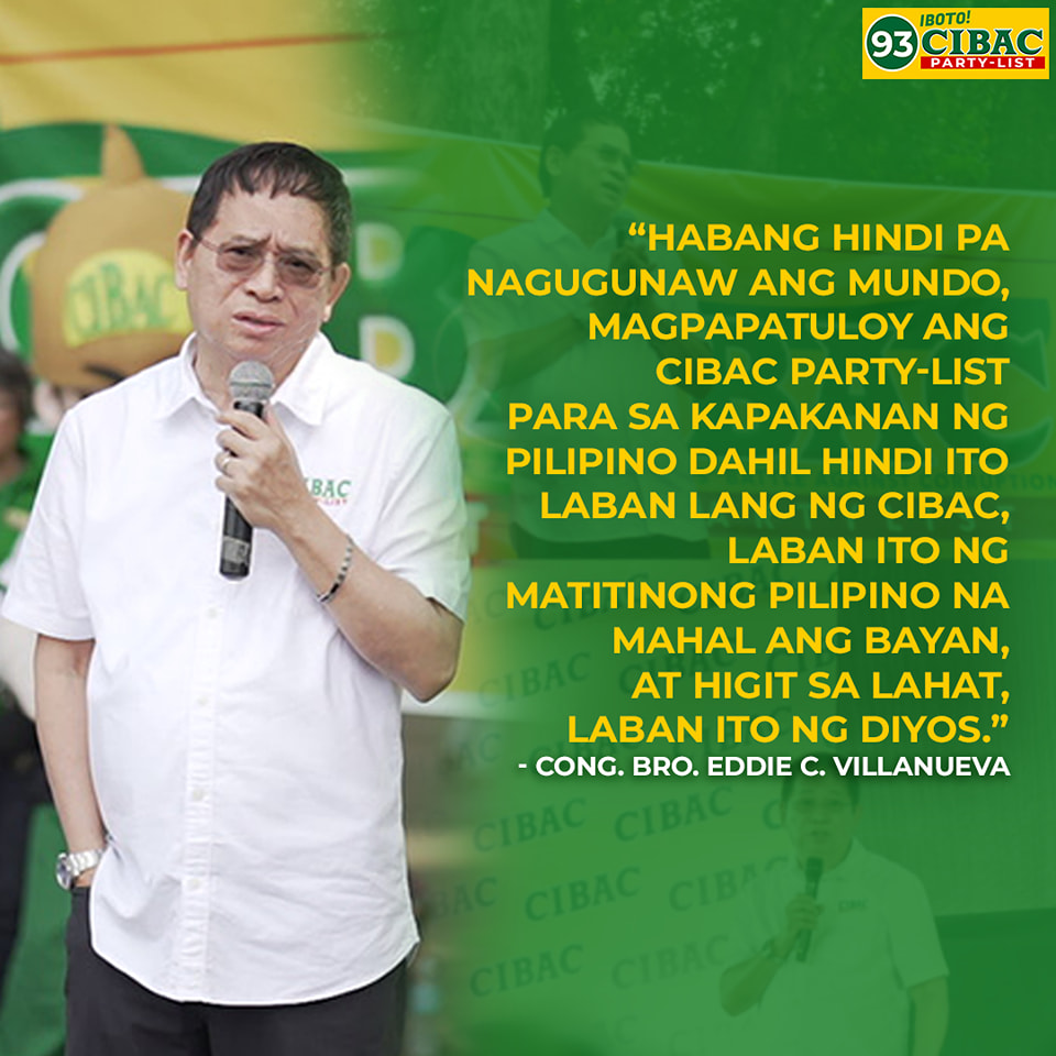 CIBAC - Ang laban ng #93CIBACPartylist ay laban para sa Diyos at para ...