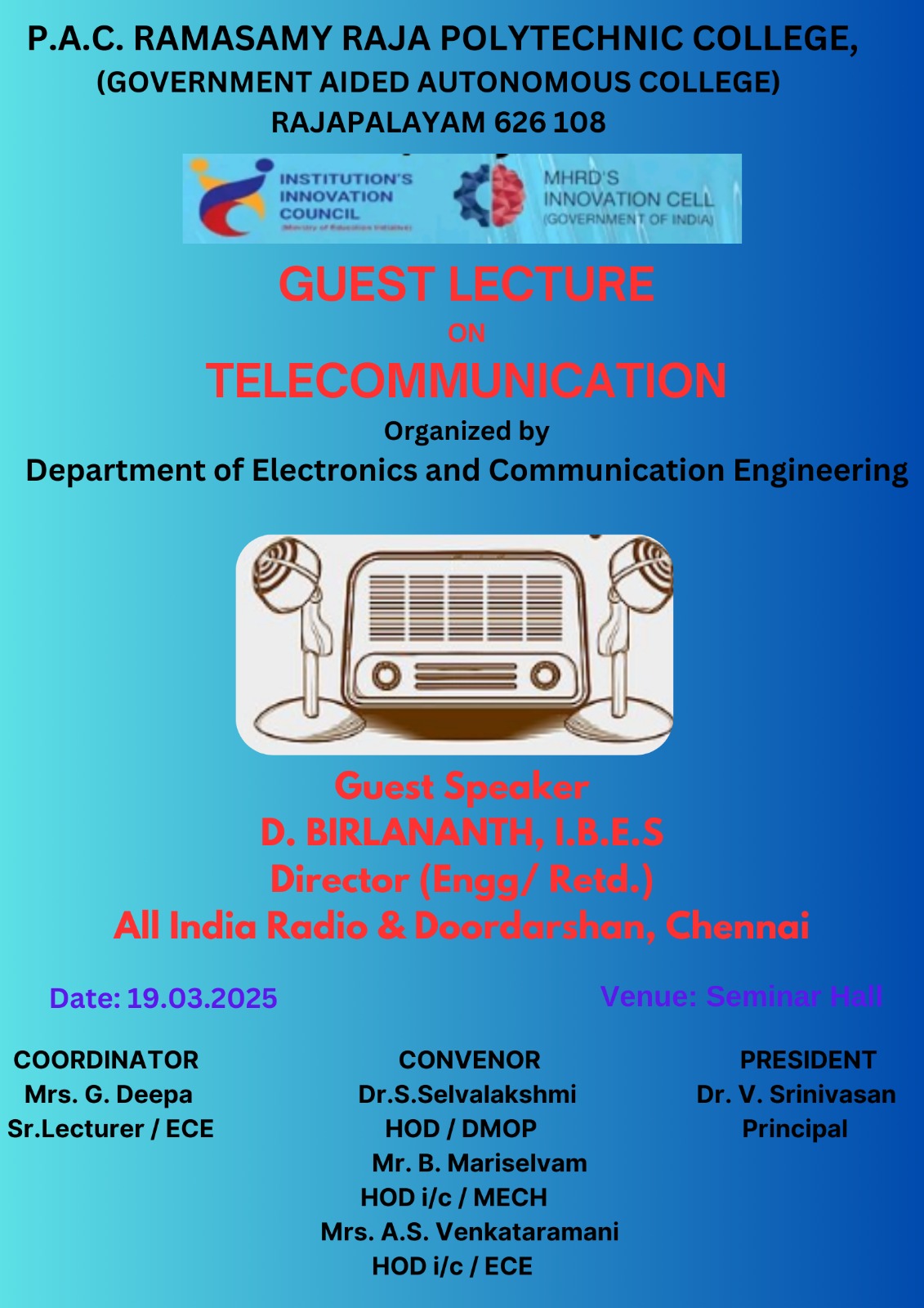 P.A.C. Ramasamy... - P.A.C. Ramasamy Raja Polytechnic College
