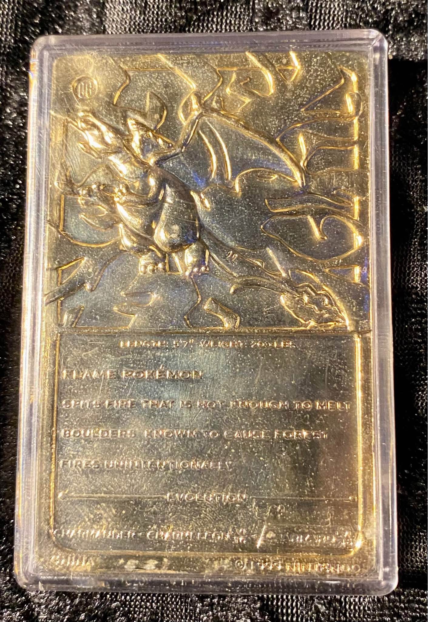 gold plated charizard pokemon card 1999 Burger King 23K Commemorate your favorite Pokemon with this Charizard 2018 Pokemon Celebrations Metal Card #4 Card Vintage 23k Gold plated Charizard