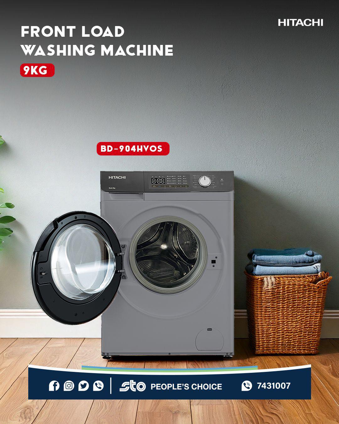 Bigger loads, better performance! Meet the Hitachi 9KG Front Load 
