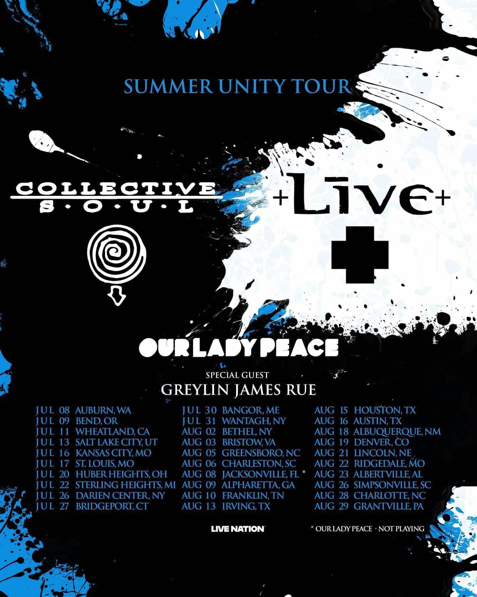 Summer Unity Tour with Ourladypeace and Greylin James Rue