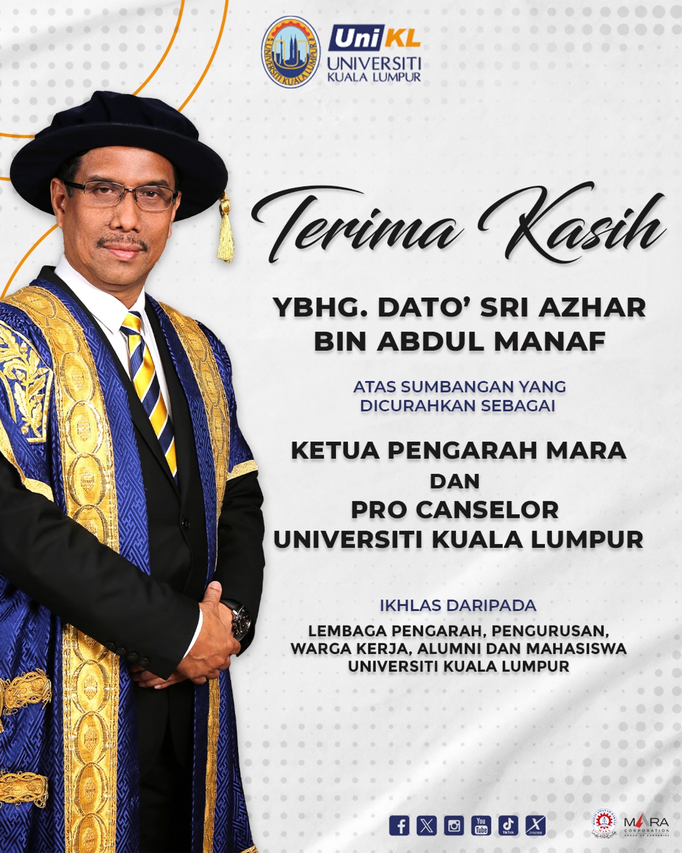Universiti - Terima Kasih 💛💙 Terima Kasih diucapkan kepada YBhg. Dato ...